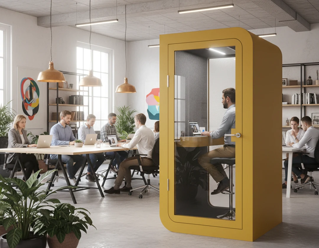 Illustratie bij artikel: Hybride vergaderen: waar een cabine helpt