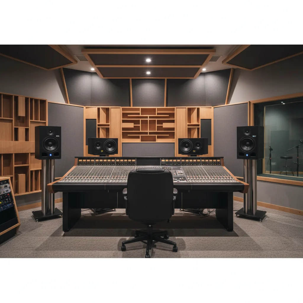 Sound studio control room met monitors