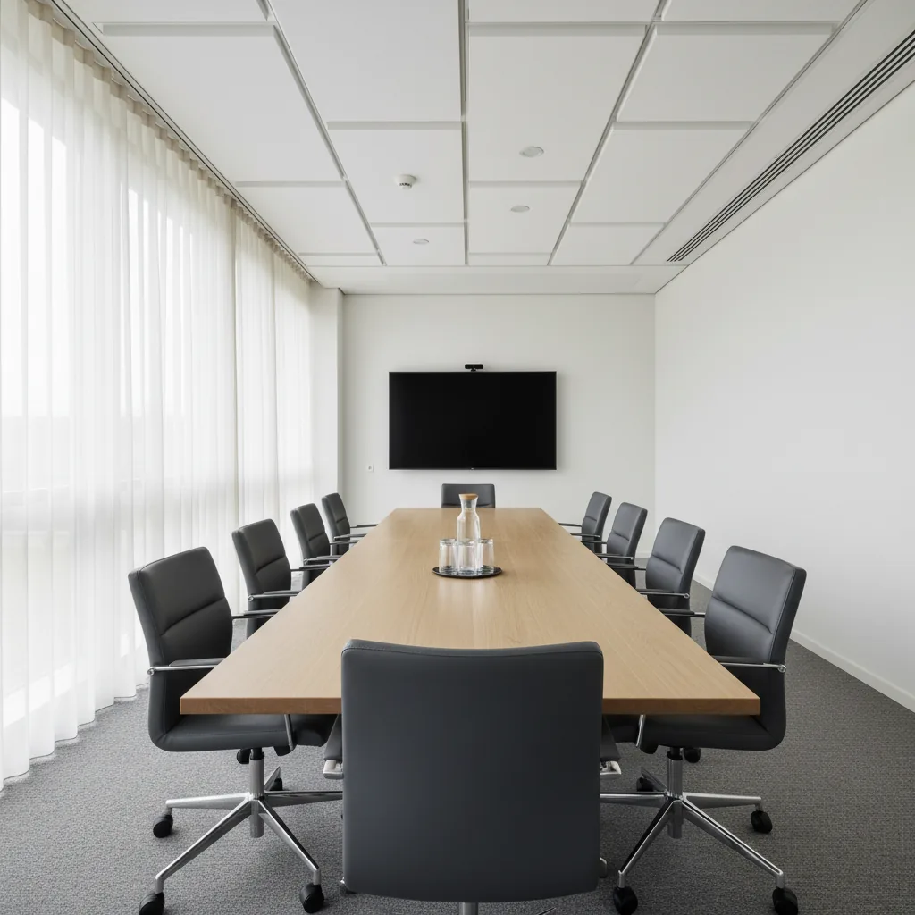Conferentieruimte met akoestische plafond-baffles